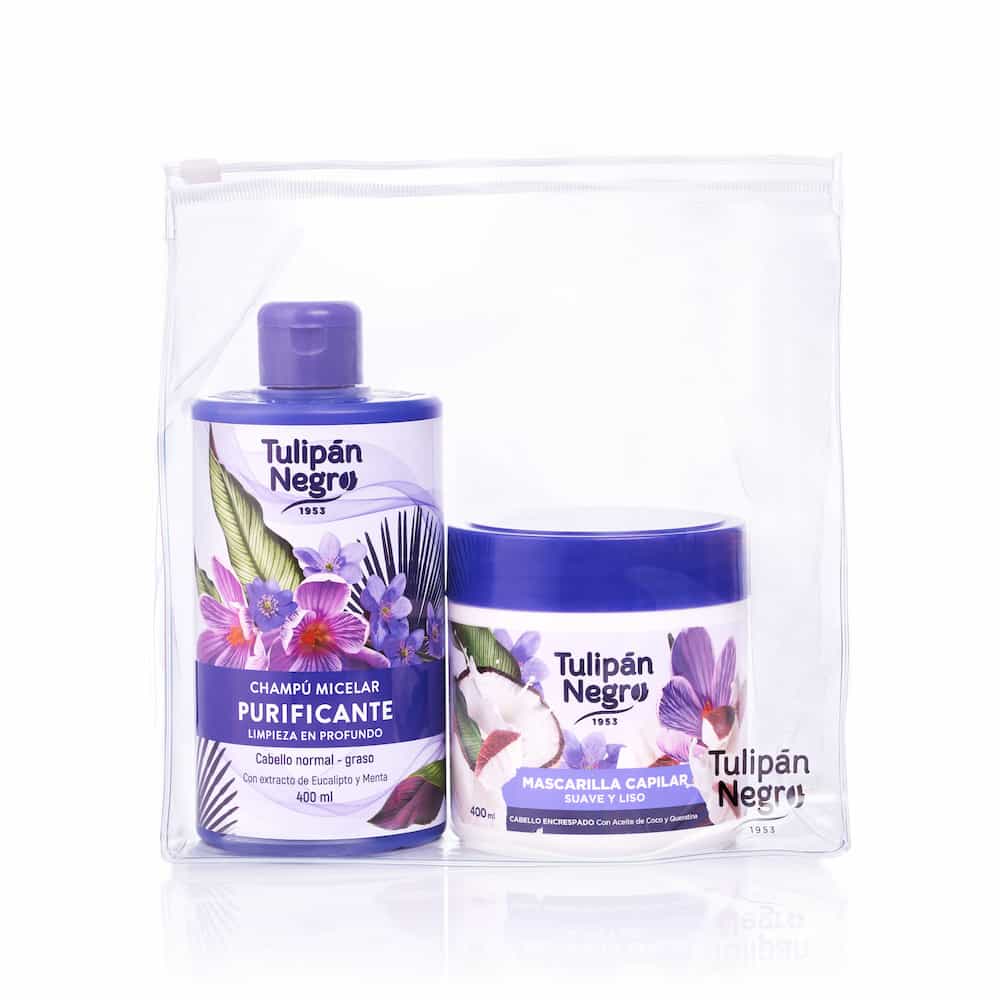 Pack de trousse de toilette Shampoing Purifiant et Masque Lissant et Lissant