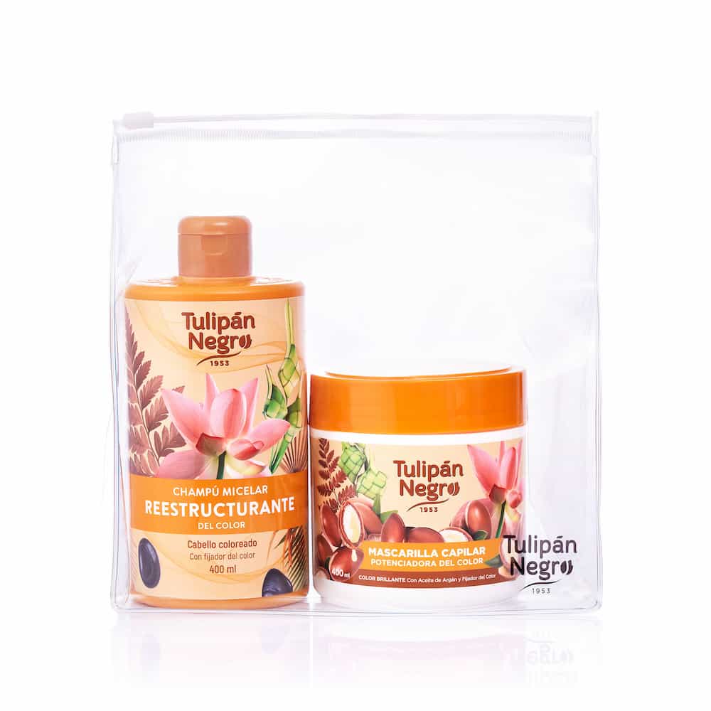 Trousse de toilette avec shampoing et masque rehausseur de couleur